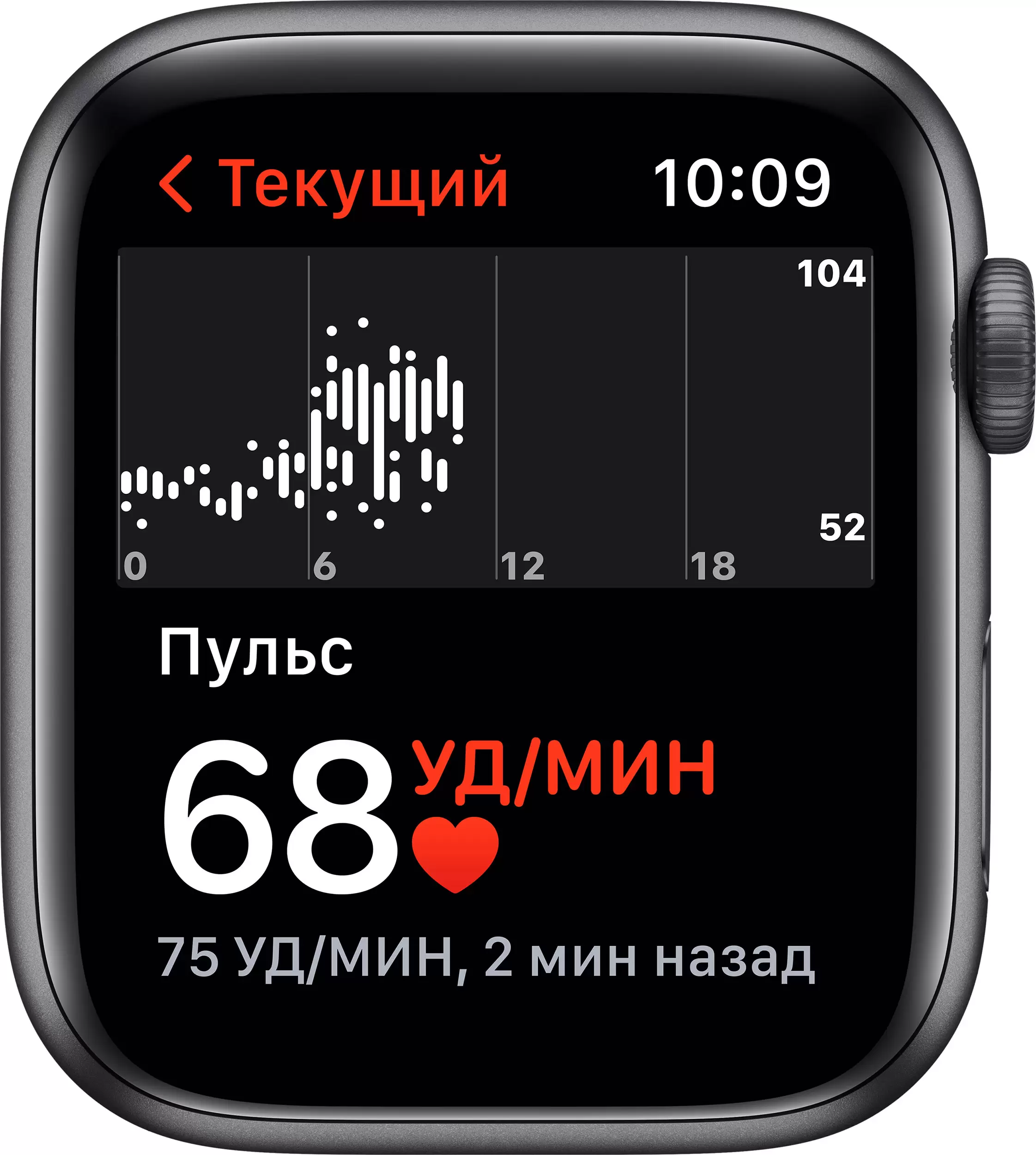Apple Watch SE, 44 мм, корпус из алюминия цвета (серый космос), спортивный ремешок цвета (тёмная ночь)